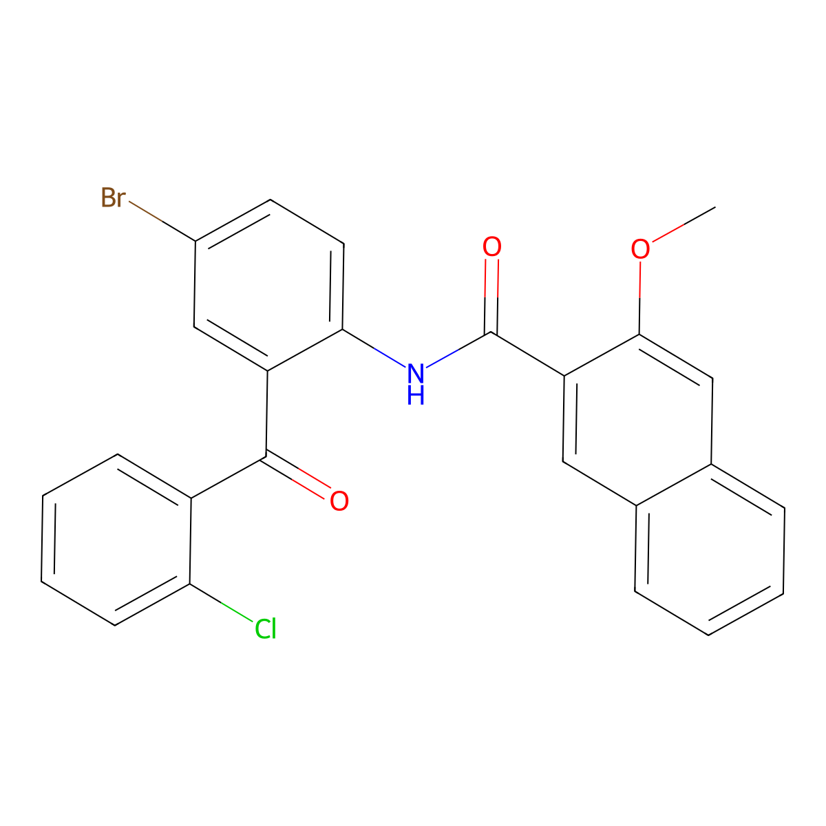 N-(4-bromo-2-(2-chlorobenzoyl)phenyl)-3-methoxy-2-naphthamide molecular structure, CAS 306289-68-9
