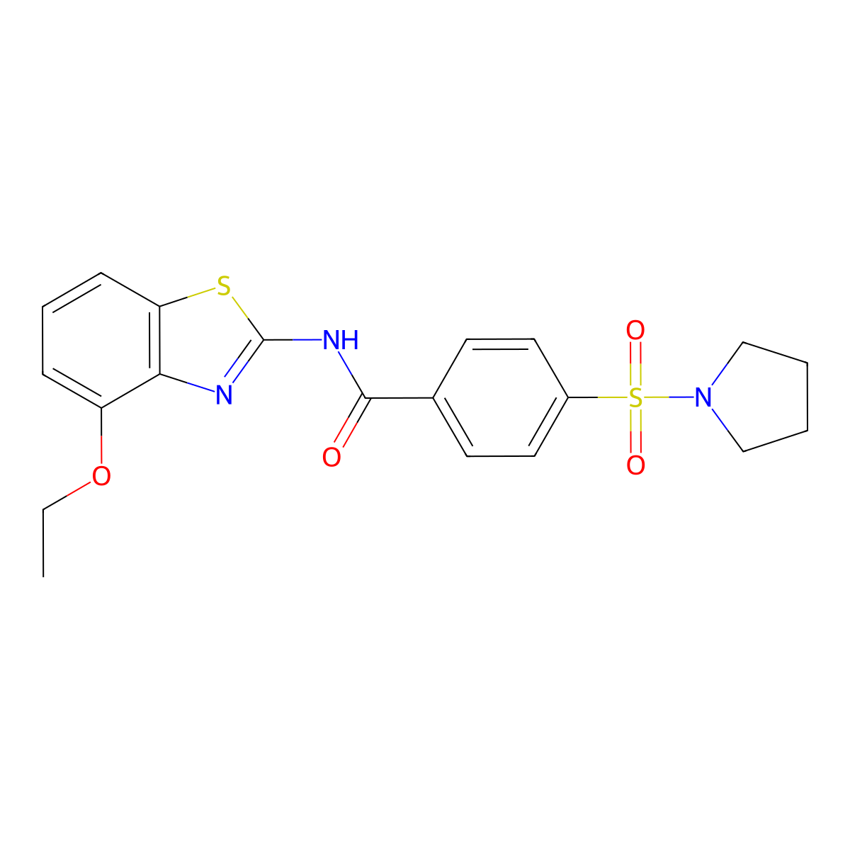 N-(4-ethoxy-1,3-benzothiazol-2-yl)-4-(pyrrolidine-1-sulfonyl)benzamide molecular structure, CAS 306289-73-6