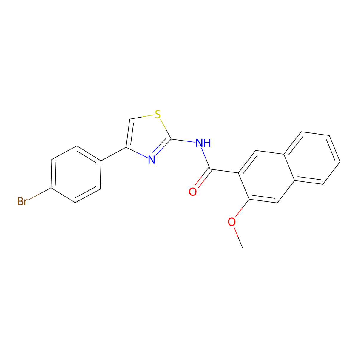 N-[4-(4-bromophenyl)-1,3-thiazol-2-yl]-3-methoxynaphthalene-2-carboxamide molecular structure, CAS 306289-74-7