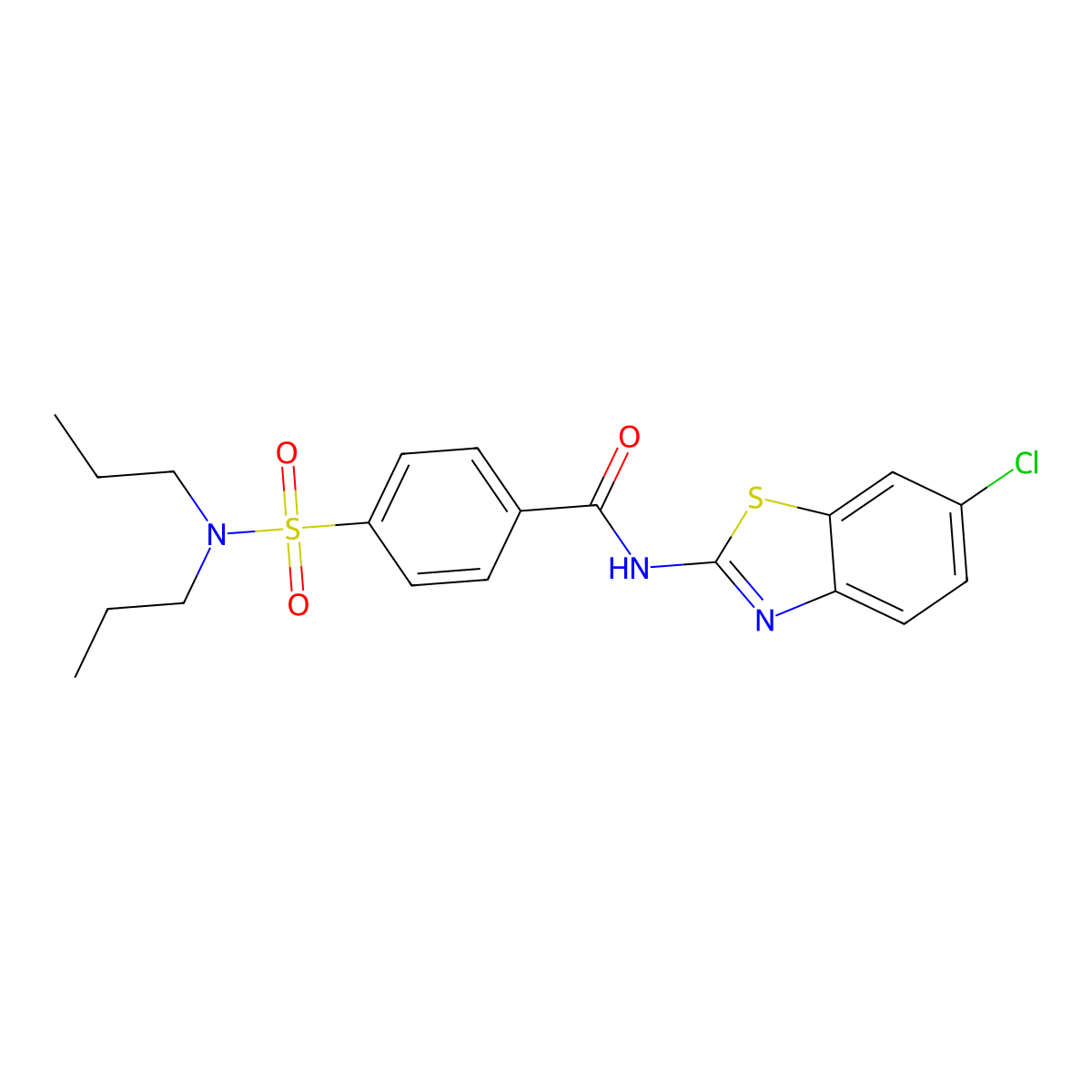 N-(6-chloro-1,3-benzothiazol-2-yl)-4-(dipropylsulfamoyl)benzamide molecular structure, CAS 306289-80-5