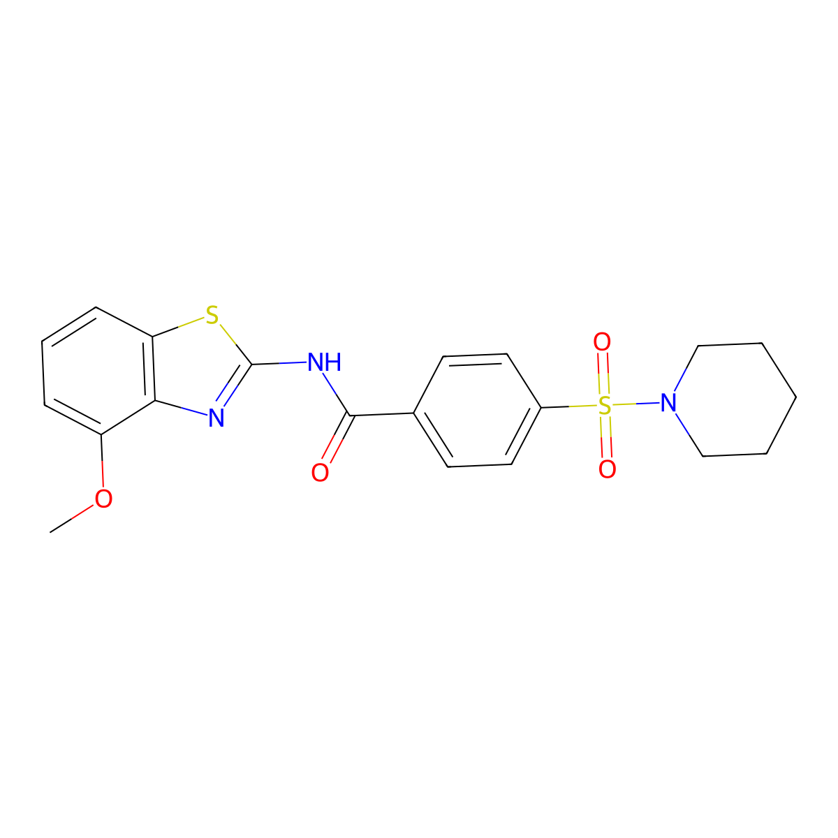 N-(4-methoxy-1,3-benzothiazol-2-yl)-4-(1-piperidinylsulfonyl)benzamide molecular structure, CAS 306289-81-6