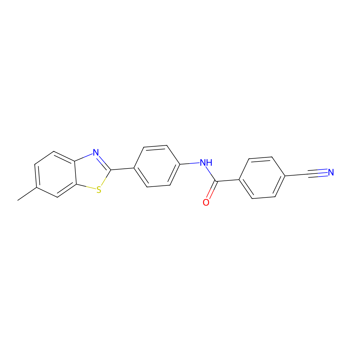 4-cyano-N-[4-(6-methyl-1,3-benzothiazol-2-yl)phenyl]benzamide molecular structure, CAS 306289-82-7