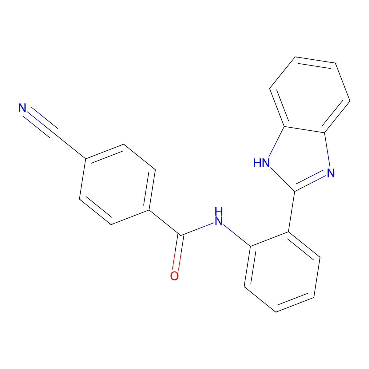 N-[2-(1H-benzimidazol-2-yl)phenyl]-4-cyanobenzamide molecular structure, CAS 306289-83-8