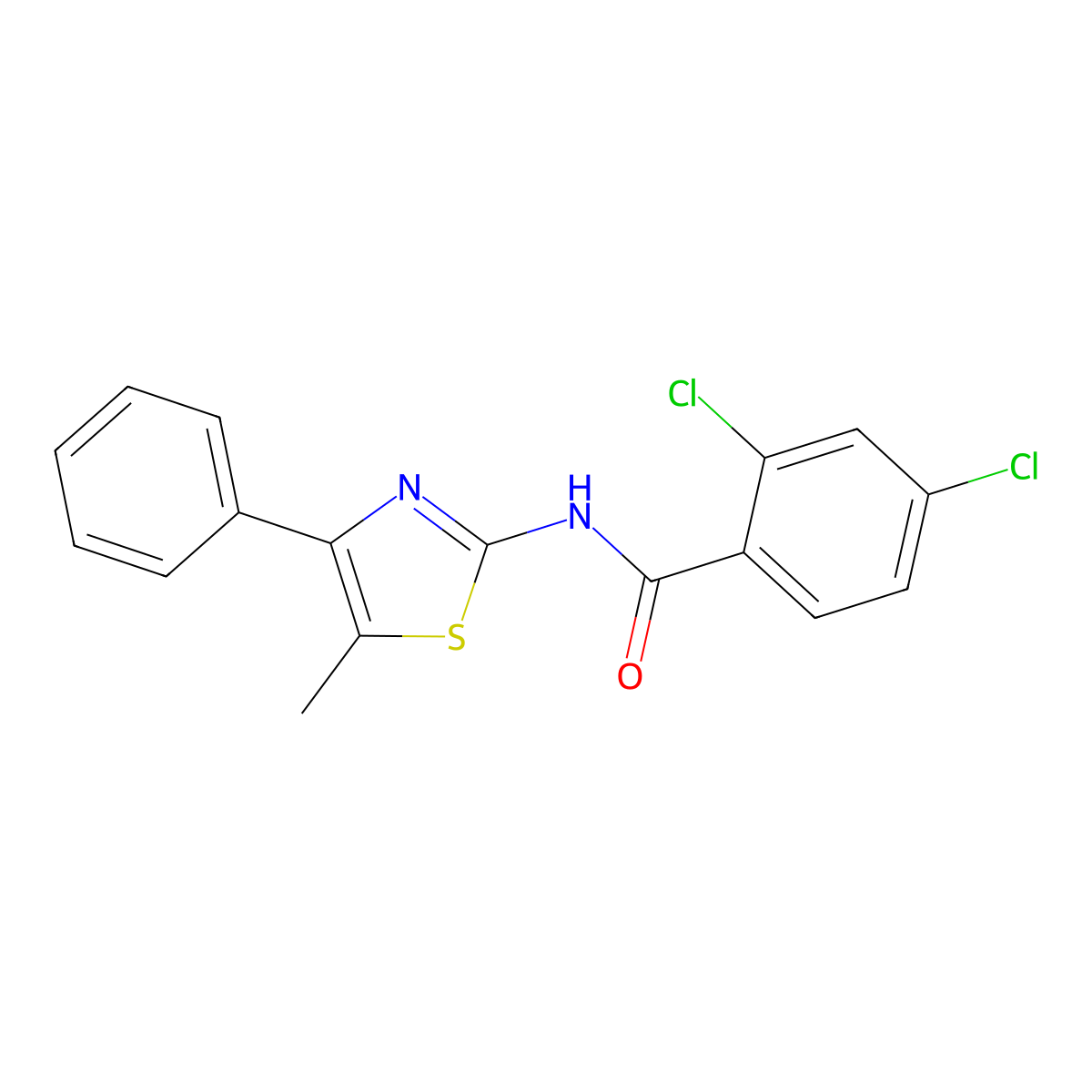 2,4-dichloro-N-(5-methyl-4-phenyl-1,3-thiazol-2-yl)benzamide molecular structure, CAS 306289-88-3