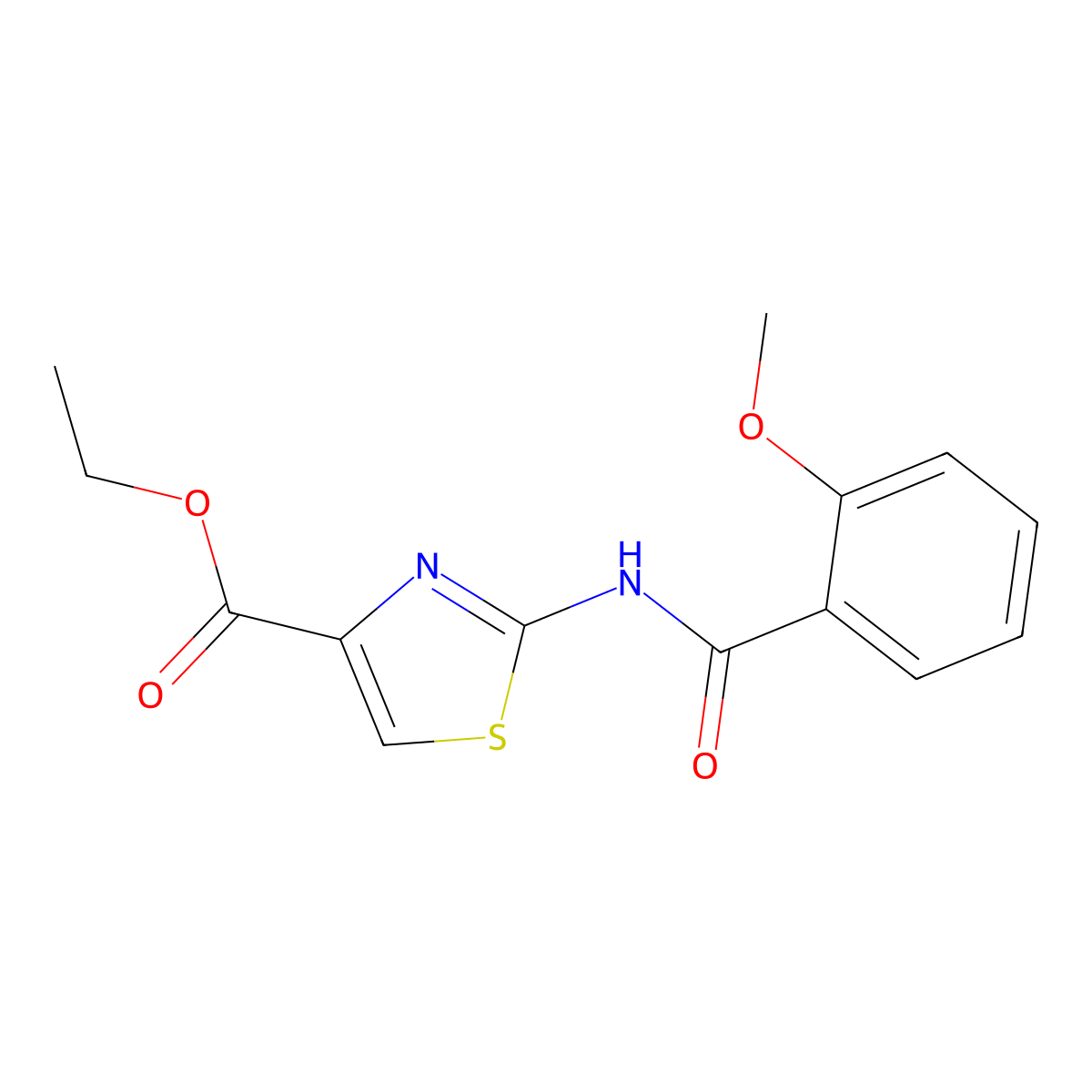 Ethyl 2-(2-methoxybenzamido)thiazole-4-carboxylate molecular structure, CAS 306289-92-9
