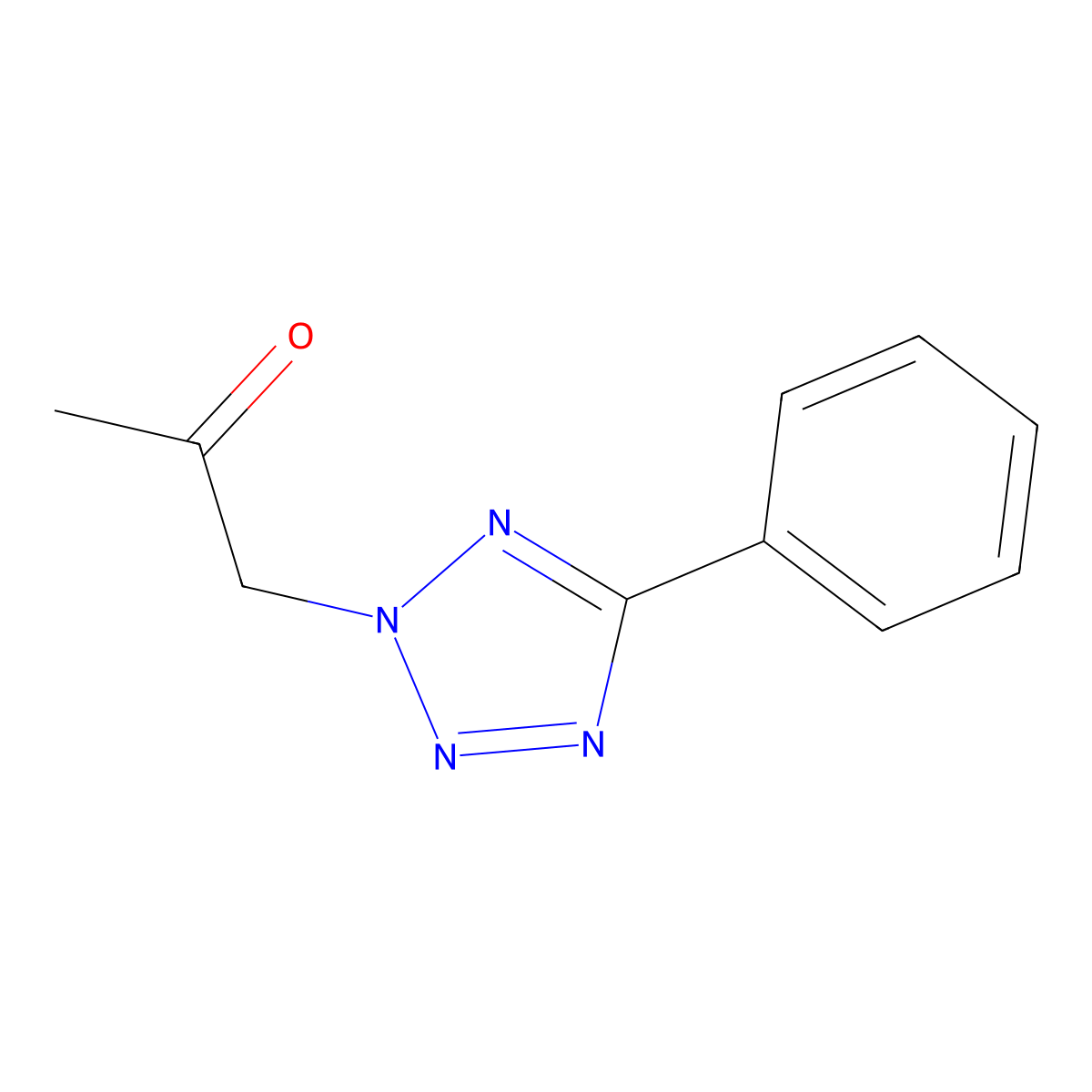 1-(5-phenyl-2H-tetrazol-2-yl)propan-2-one molecular structure, CAS 306290-40-4
