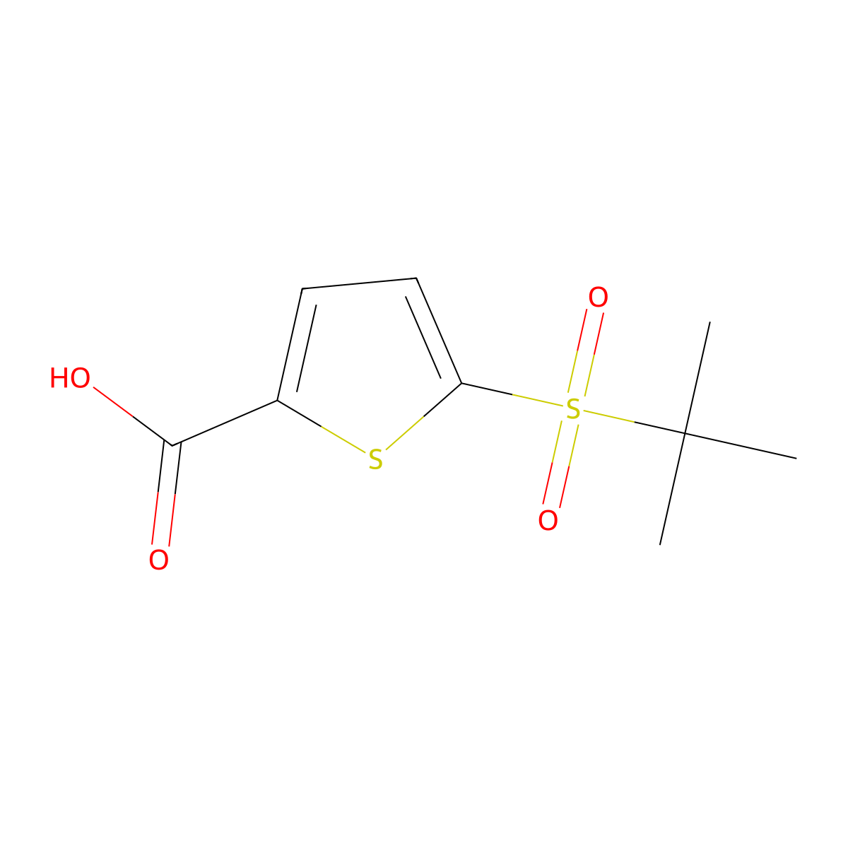 5-(2-Methyl-propane-2-sulfonyl)-thiophene-2-carboxylic acid molecular structure, CAS 306293-86-7
