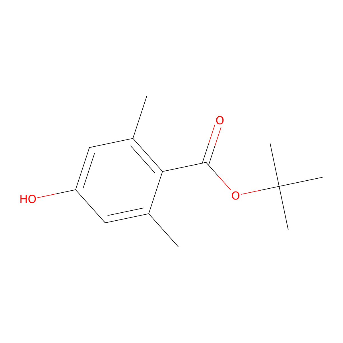 tert-Butyl 4-hydroxy-2,6-dimethylbenzoate molecular structure, CAS 306296-71-9
