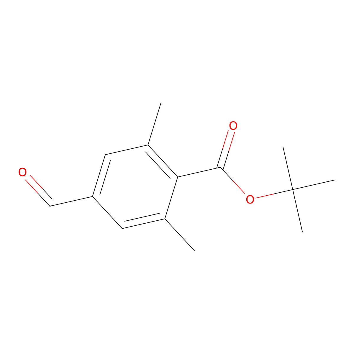 Tert-butyl 4-formyl-2,6-dimethylbenzoate molecular structure, CAS 306296-72-0