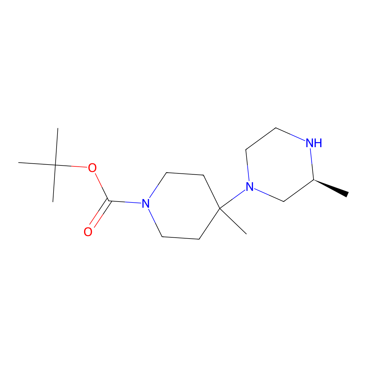 (S)-Tert-butyl 4-methyl-4-(3-methylpiperazin-1-YL)piperidine-1-carboxylate molecular structure, CAS 306296-78-6