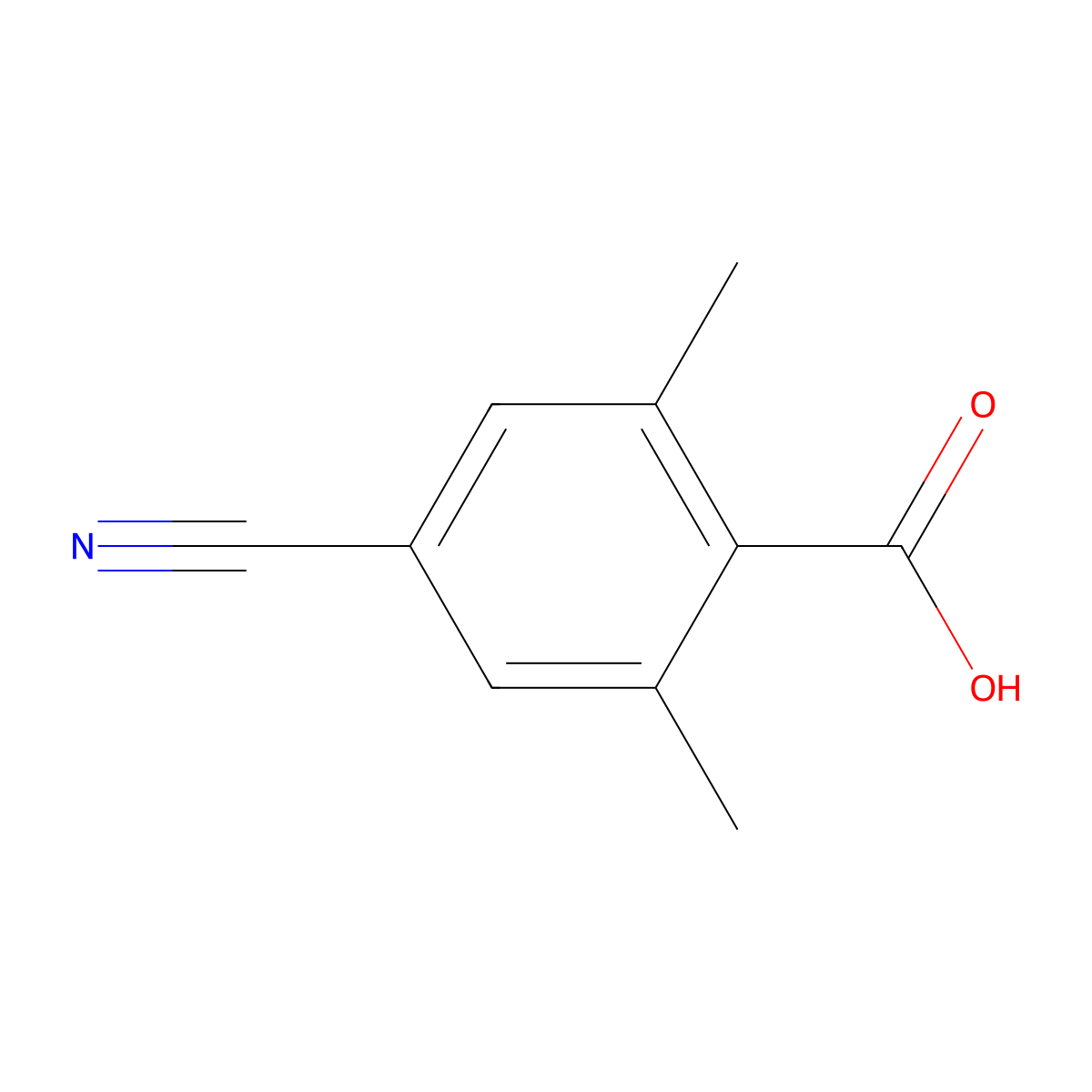 4-Cyano-2,6-dimethylbenzoic acid molecular structure, CAS 306297-19-8
