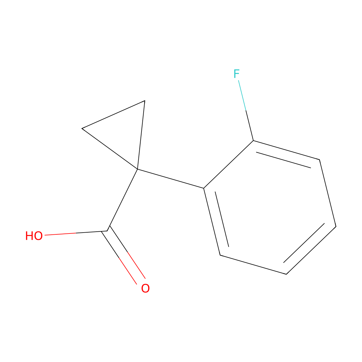 1-(2-Fluorophenyl)cyclopropane-1-carboxylic acid molecular structure, CAS 306298-00-0