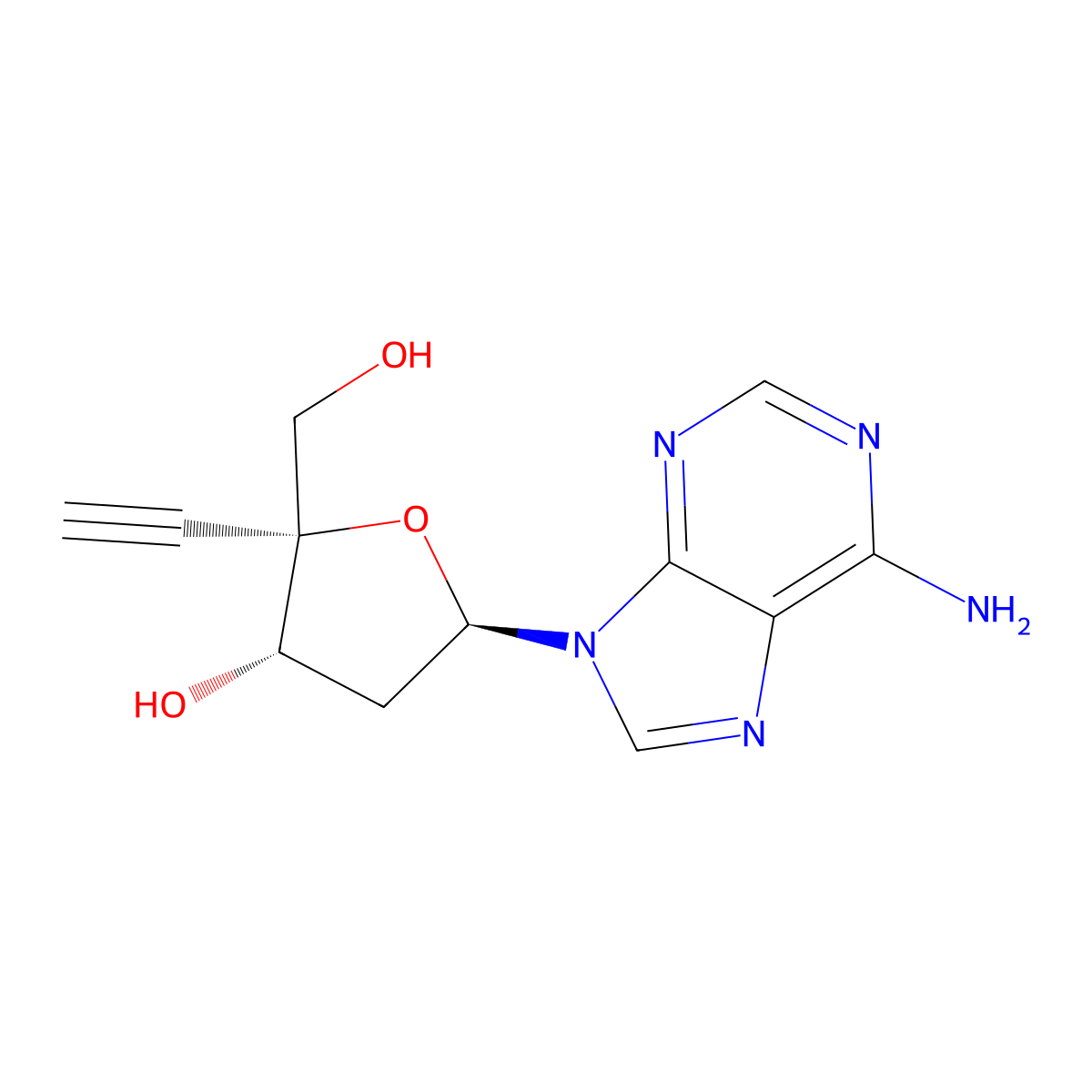 4'-Ethynyl-2'-deoxyadenosine molecular structure, CAS 306305-07-7