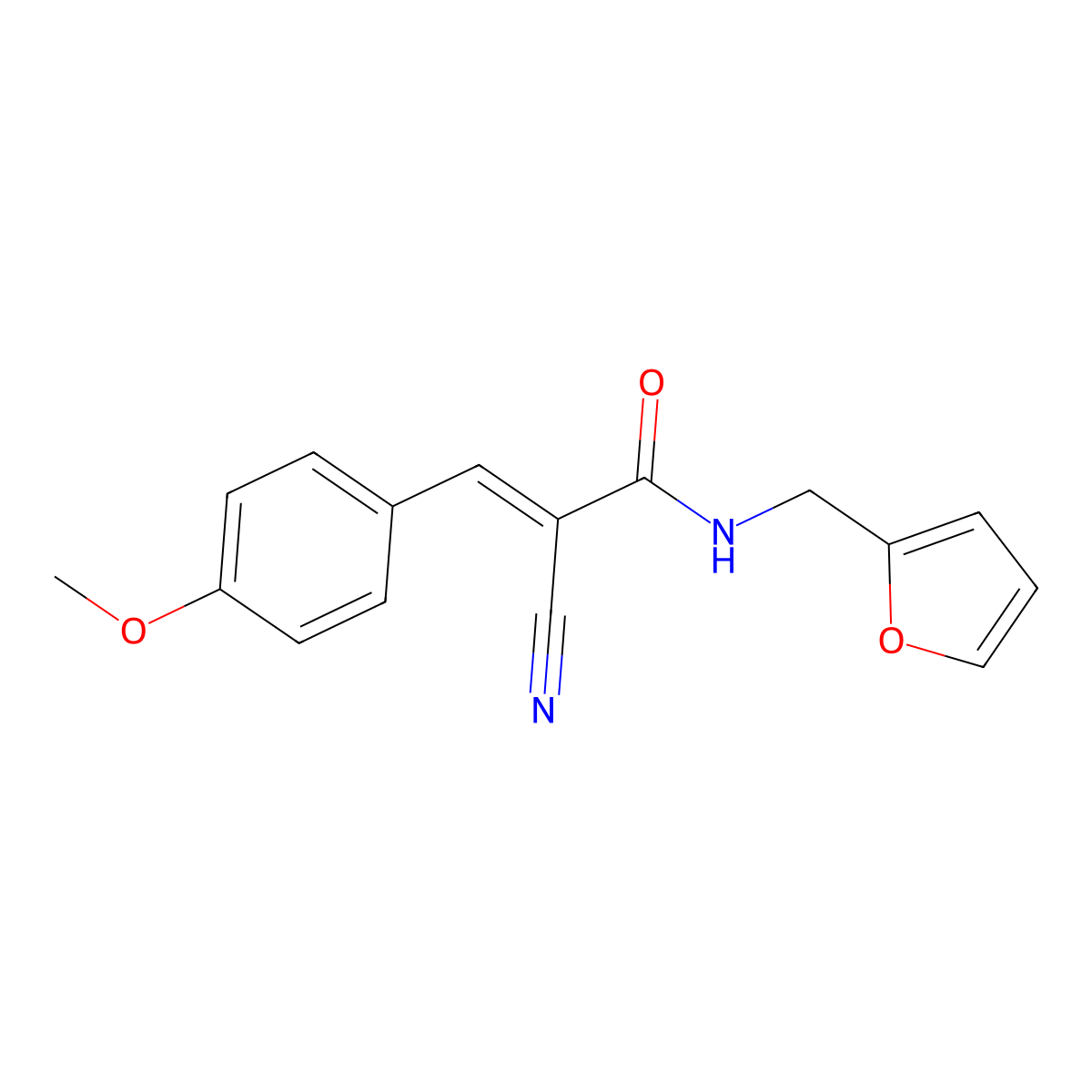 (2E)-2-cyano-N-[(furan-2-yl)methyl]-3-(4-methoxyphenyl)prop-2-enamide molecular structure, CAS 306311-95-5