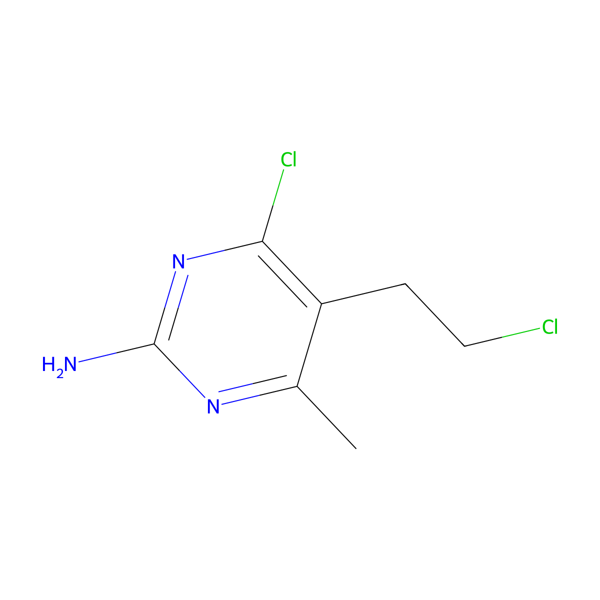 4-Chloro-5-(2-chloroethyl)-6-methylpyrimidin-2-amine molecular structure, CAS 306314-90-9