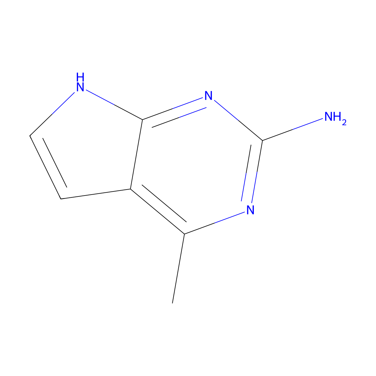 4-methyl-7H-pyrrolo[2,3-d]pyrimidin-2-amine molecular structure, CAS 306314-93-2