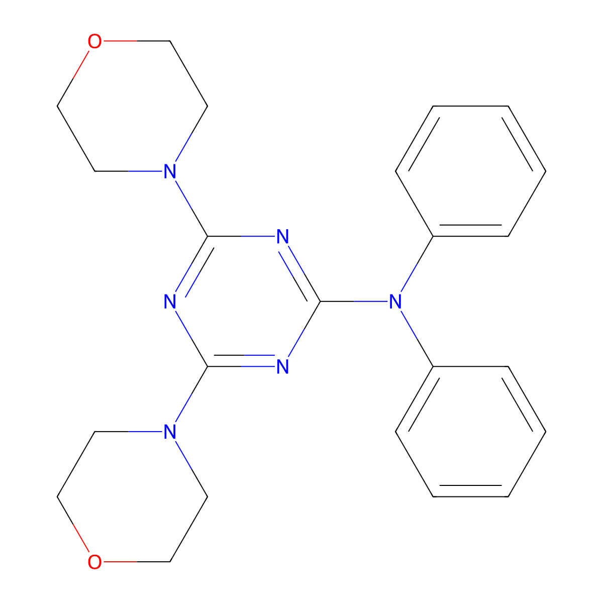 4,6-dimorpholin-4-yl-N,N-diphenyl-1,3,5-triazin-2-amine molecular structure, CAS 306315-61-7