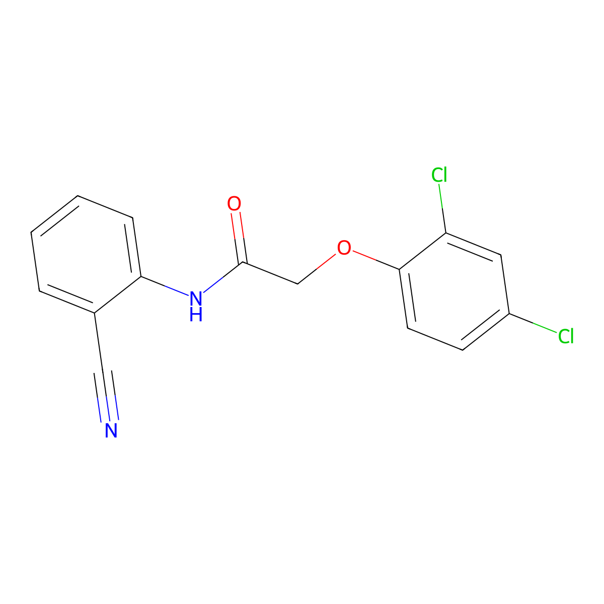 N-(2-cyanophenyl)-2-(2,4-dichlorophenoxy)acetamide molecular structure, CAS 306316-35-8