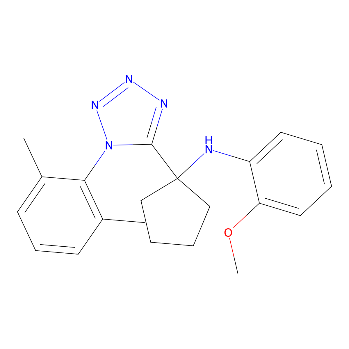 N-[1-[1-(2,6-dimethylphenyl)tetrazol-5-yl]cyclopentyl]-2-methoxyaniline molecular structure, CAS 306316-40-5