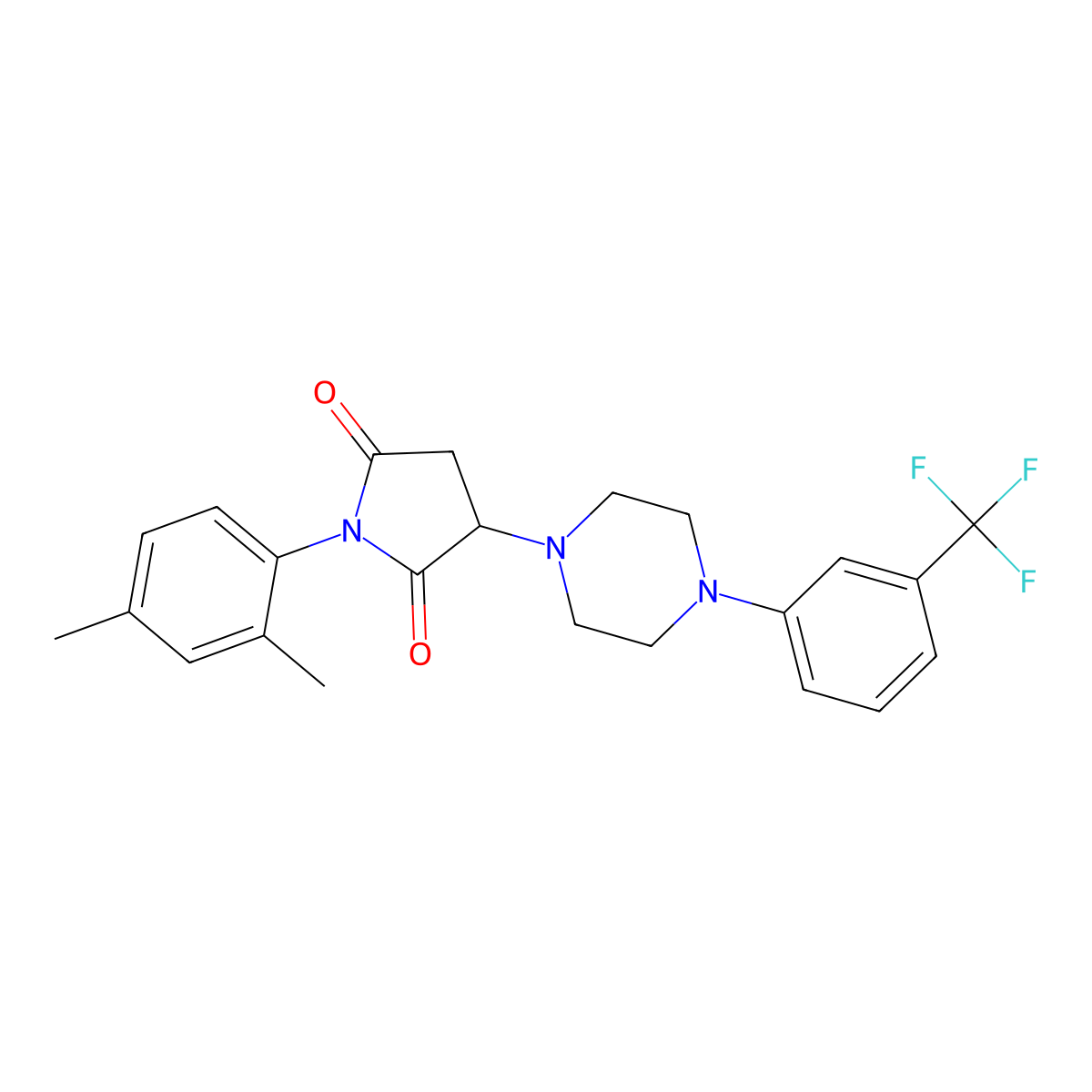 1-(2,4-Dimethylphenyl)-3-[4-[3-(trifluoromethyl)phenyl]piperazin-1-yl]pyrrolidine-2,5-dione molecular structure, CAS 306316-57-4