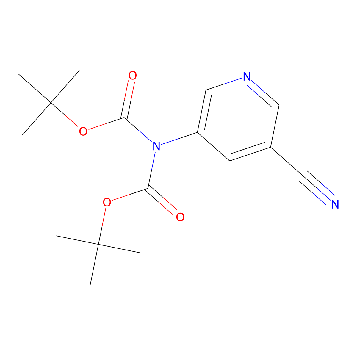 Tert-butyl (tert-butoxycarbonyl)(5-cyanopyridin-3-YL)carbamate molecular structure, CAS 3063161-82-7