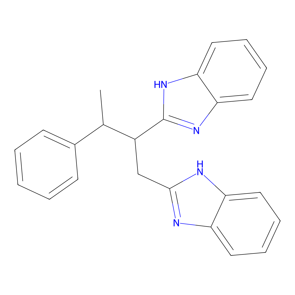 2-[1-(1H-benzimidazol-2-yl)-3-phenylbutan-2-yl]-1H-benzimidazole molecular structure, CAS 306318-63-8