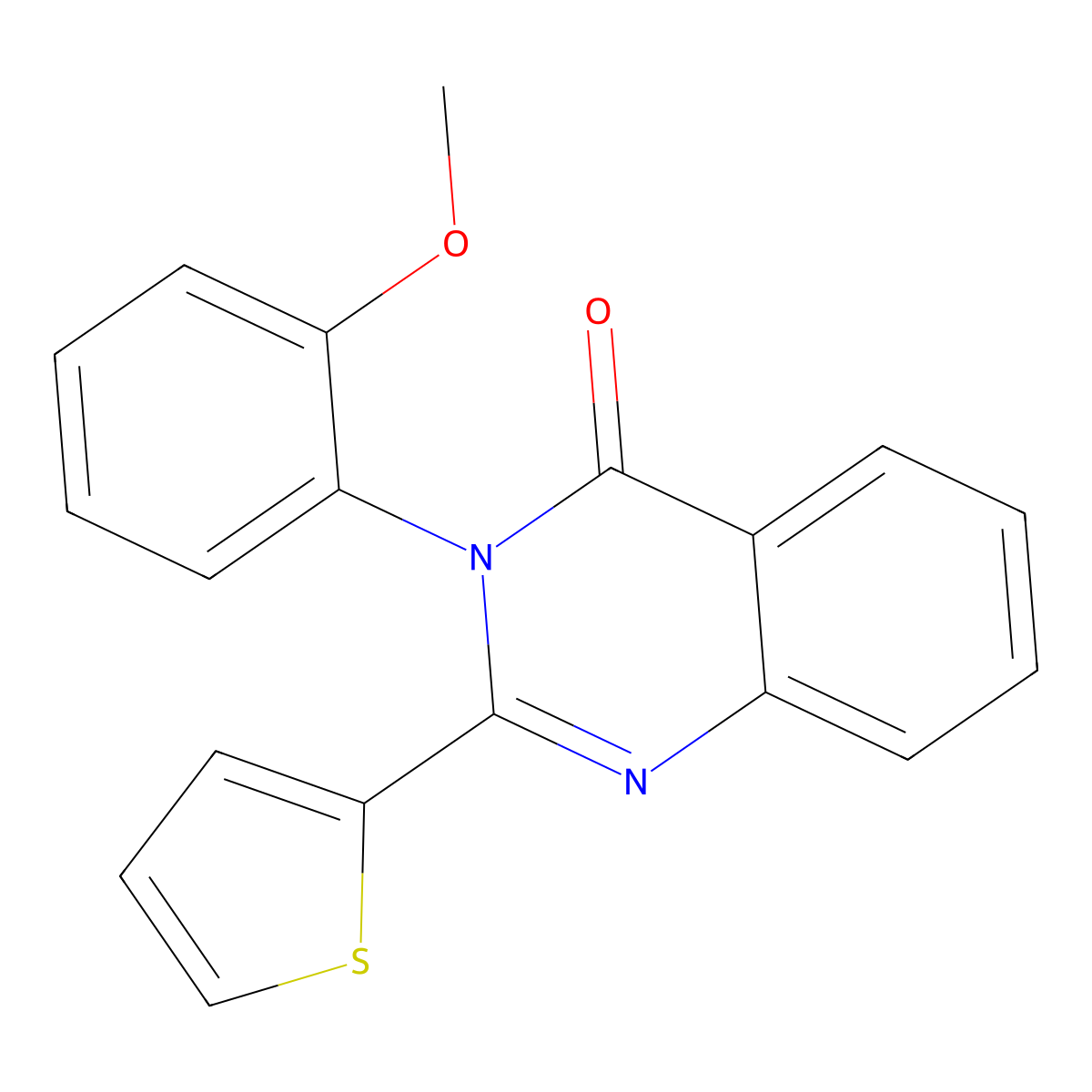 3-(2-Methoxyphenyl)-2-thiophen-2-ylquinazolin-4-one molecular structure, CAS 306319-06-2
