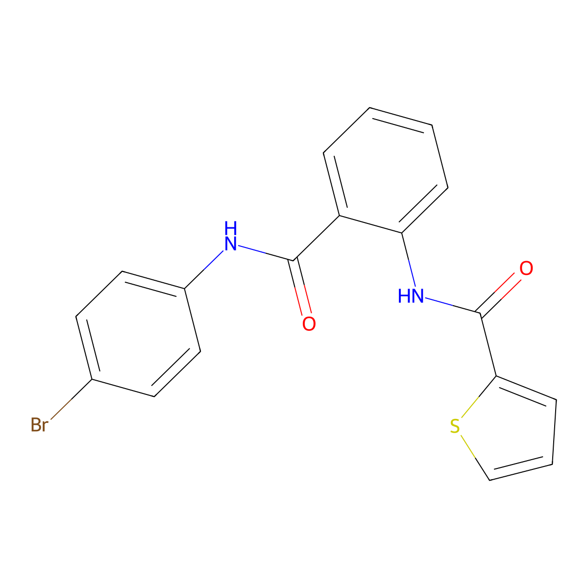 N-[2-[(4-bromophenyl)carbamoyl]phenyl]thiophene-2-carboxamide molecular structure, CAS 306319-09-5