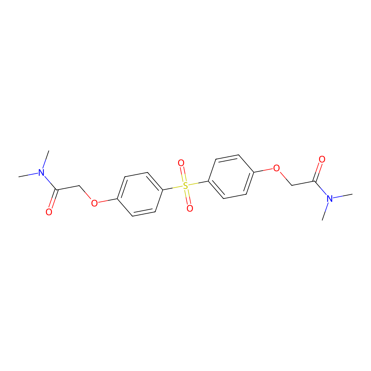 2-[4-[4-[2-(dimethylamino)-2-oxoethoxy]phenyl]sulfonylphenoxy]-N,N-dimethylacetamide molecular structure, CAS 306319-44-8