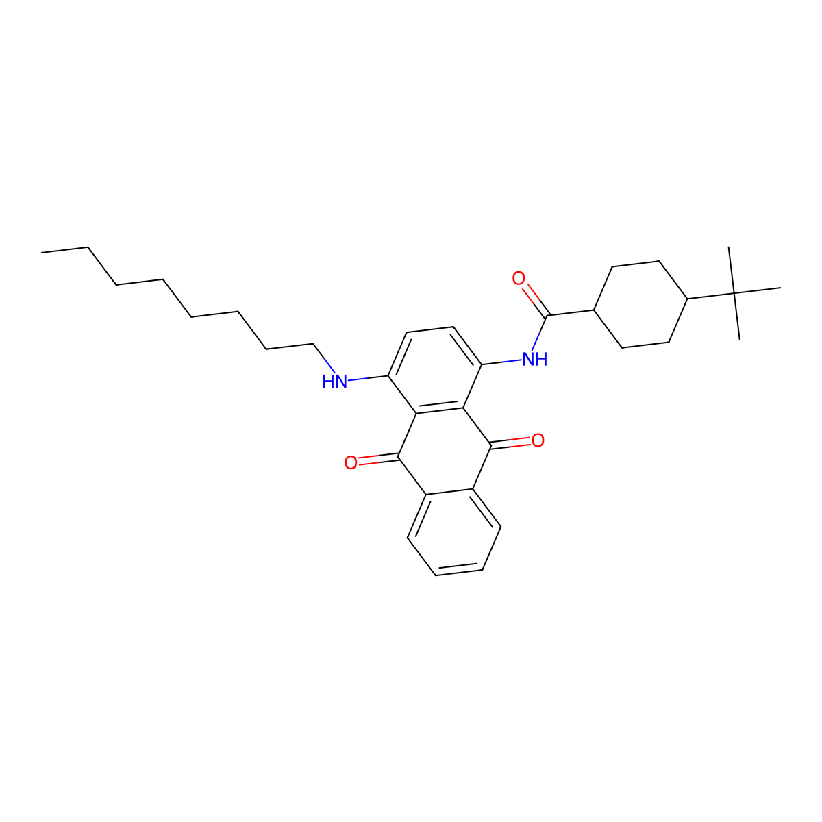 4-tert-butyl-N-[4-(octylamino)-9,10-dioxoanthracen-1-yl]cyclohexane-1-carboxamide molecular structure, CAS 306319-47-1