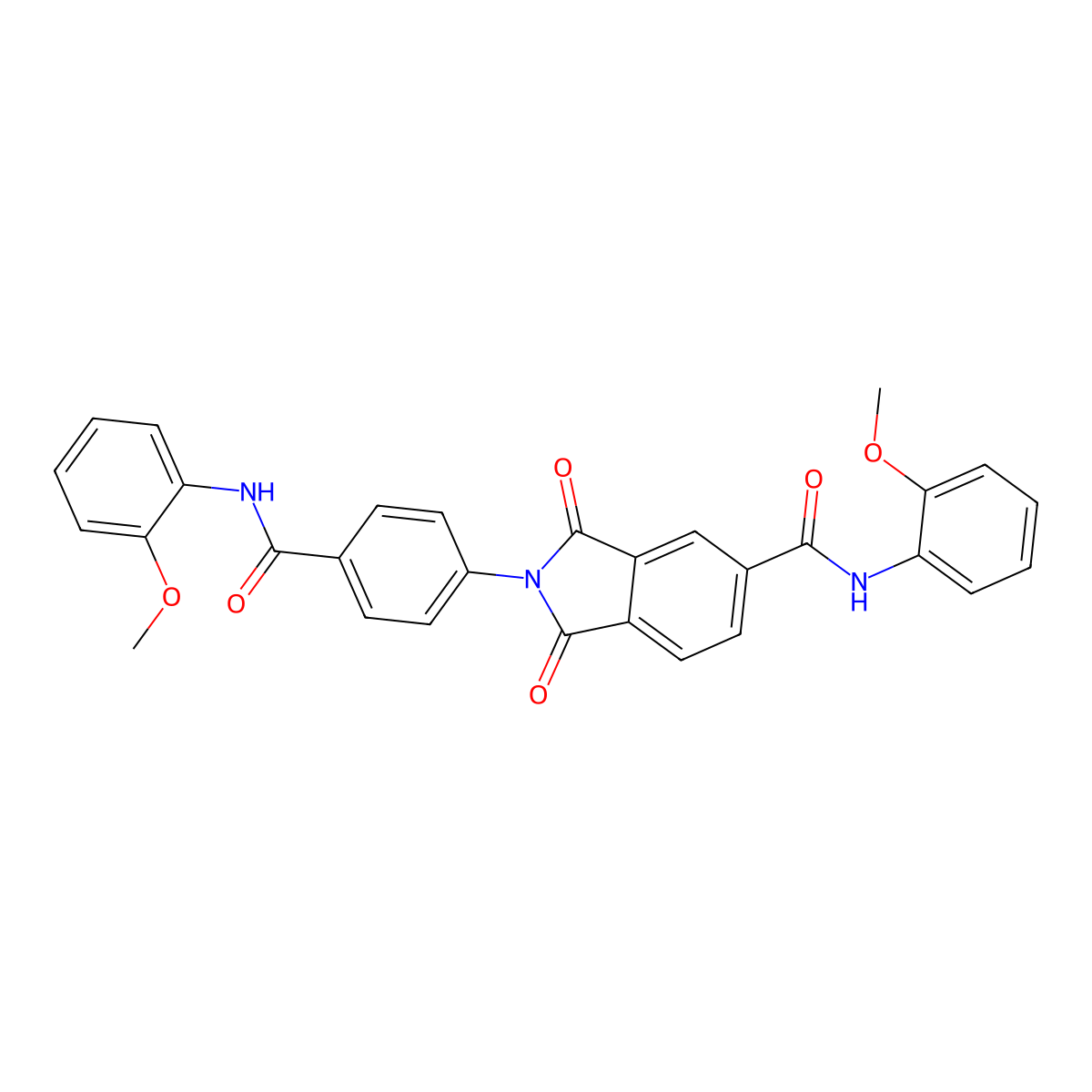 N-(2-methoxyphenyl)-2-[4-[(2-methoxyphenyl)carbamoyl]phenyl]-1,3-dioxoisoindole-5-carboxamide molecular structure, CAS 306319-66-4