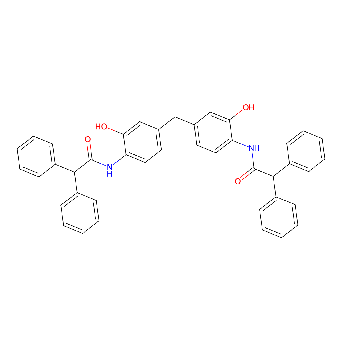 N-[4-[[4-[(2,2-diphenylacetyl)amino]-3-hydroxyphenyl]methyl]-2-hydroxyphenyl]-2,2-diphenylacetamide molecular structure, CAS 306319-73-3