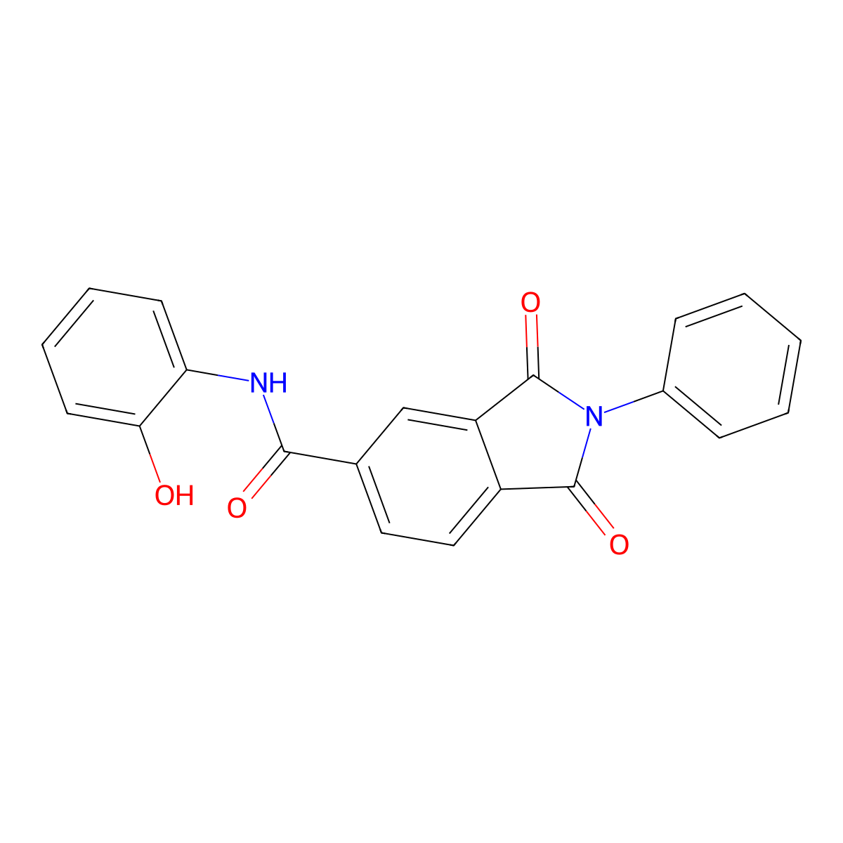 N-(2-hydroxyphenyl)-1,3-dioxo-2-phenylisoindole-5-carboxamide molecular structure, CAS 306320-15-0