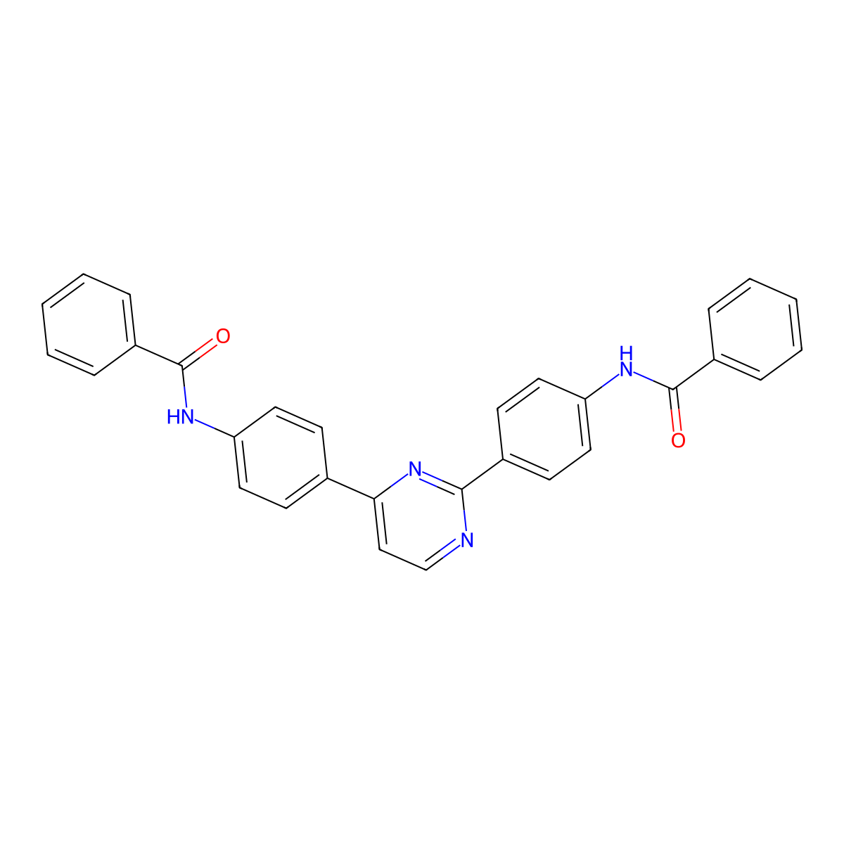 N,N'-(2,4-Pyrimidinediyldi-4,1-phenylene)dibenzamide molecular structure, CAS 306320-19-4