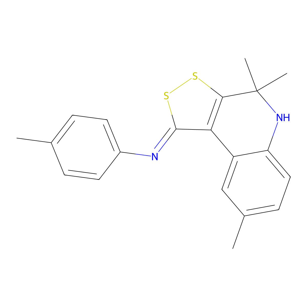 4,4,8-trimethyl-N-(4-methylphenyl)-5H-dithiolo[3,4-c]quinolin-1-imine molecular structure, CAS 306320-52-5