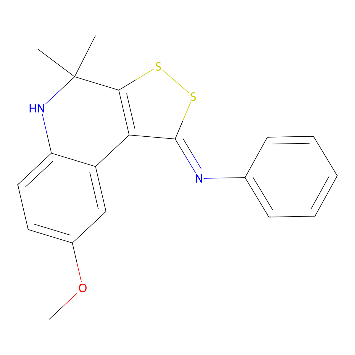 8-methoxy-4,4-dimethyl-N-phenyl-5H-dithiolo[3,4-c]quinolin-1-imine molecular structure, CAS 306320-53-6
