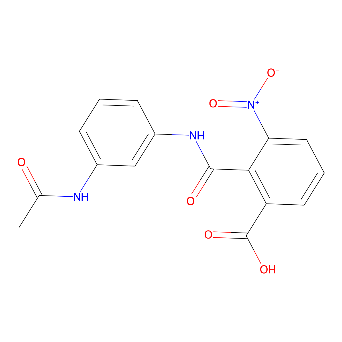 2-[(3-Acetamidophenyl)carbamoyl]-3-nitrobenzoic acid molecular structure, CAS 306320-70-7