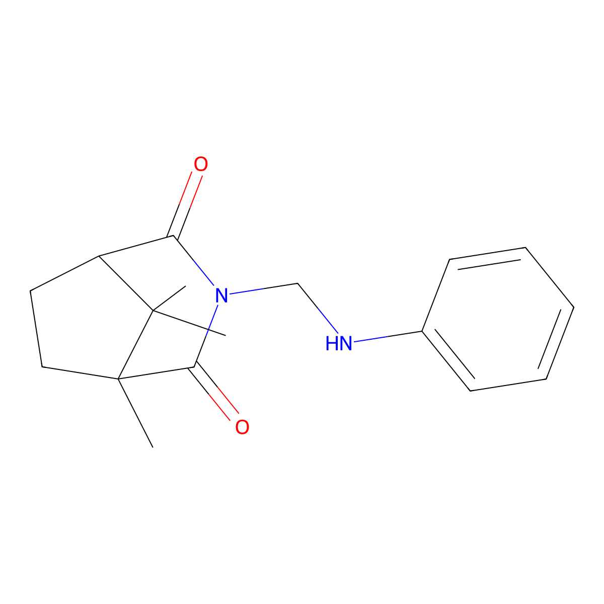 1,8,8-Trimethyl-3-[(phenylamino)methyl]-3-azabicyclo[3.2.1]octane-2,4-dione molecular structure, CAS 306320-72-9