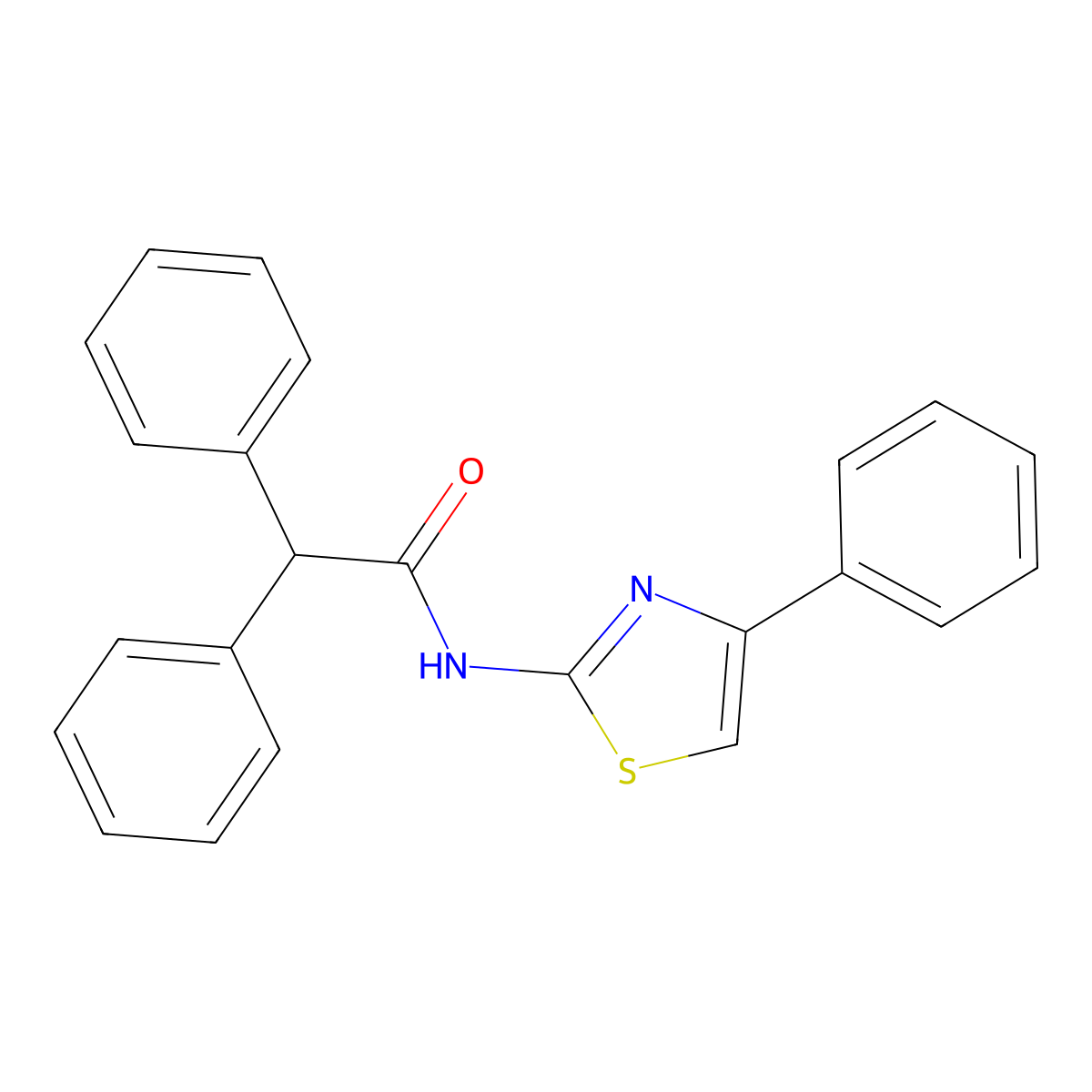 2,2-diphenyl-N-(4-phenyl-1,3-thiazol-2-yl)acetamide molecular structure, CAS 306321-21-1