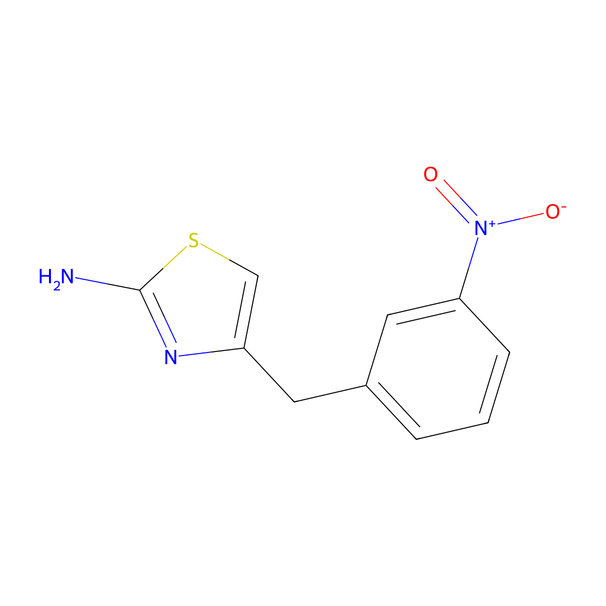 4-[(3-Nitrophenyl)methyl]-1,3-thiazol-2-amine molecular structure, CAS 306321-23-3