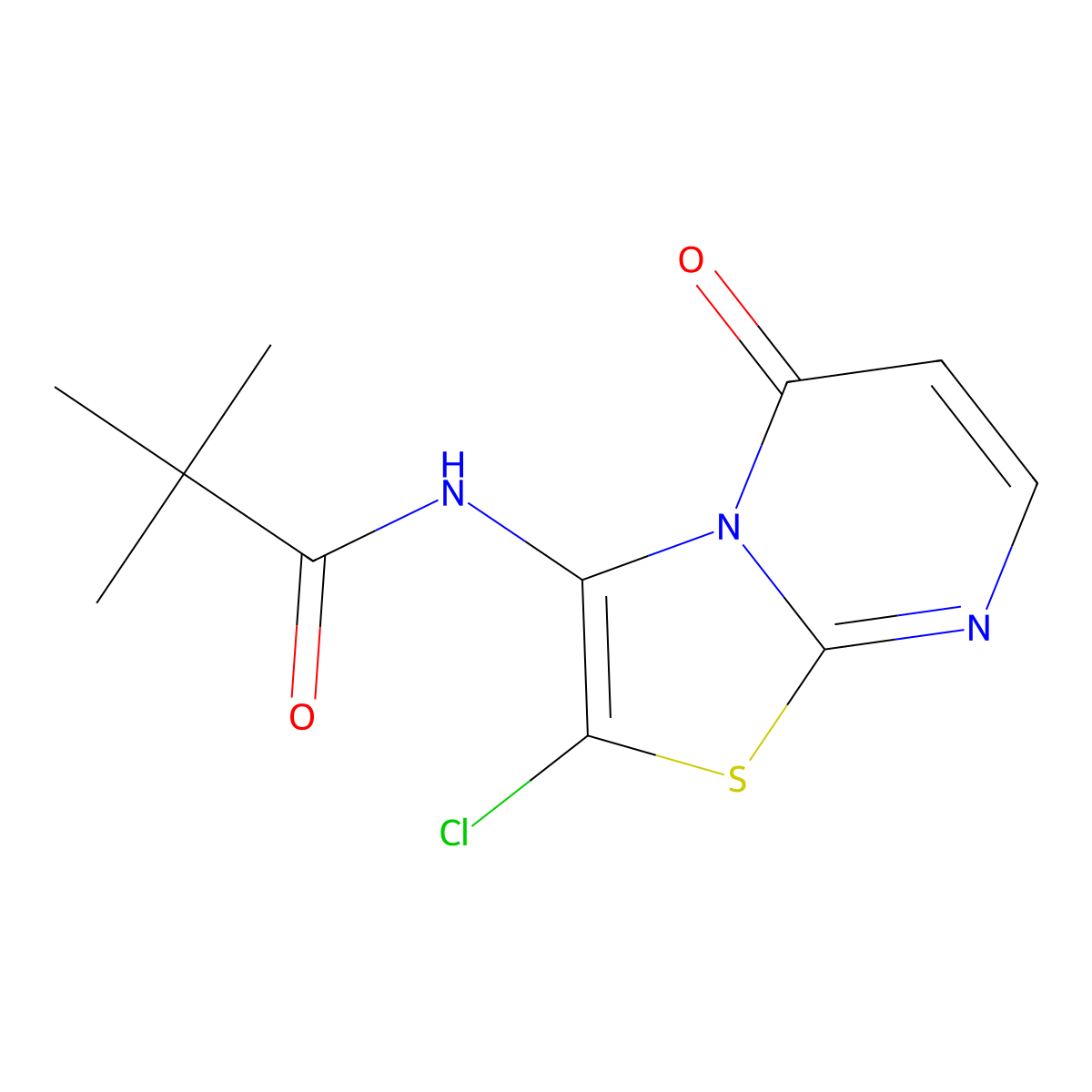 N-(2-chloro-5-oxo-[1,3]thiazolo[3,2-a]pyrimidin-3-yl)-2,2-dimethylpropanamide molecular structure, CAS 306321-50-6