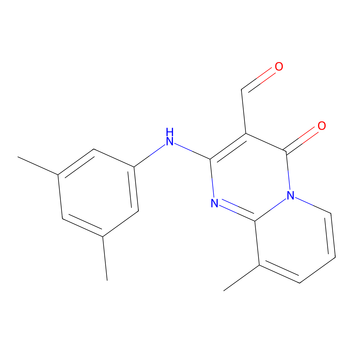 2-(3,5-Dimethylanilino)-9-methyl-4-oxopyrido[1,2-a]pyrimidine-3-carbaldehyde molecular structure, CAS 306321-54-0