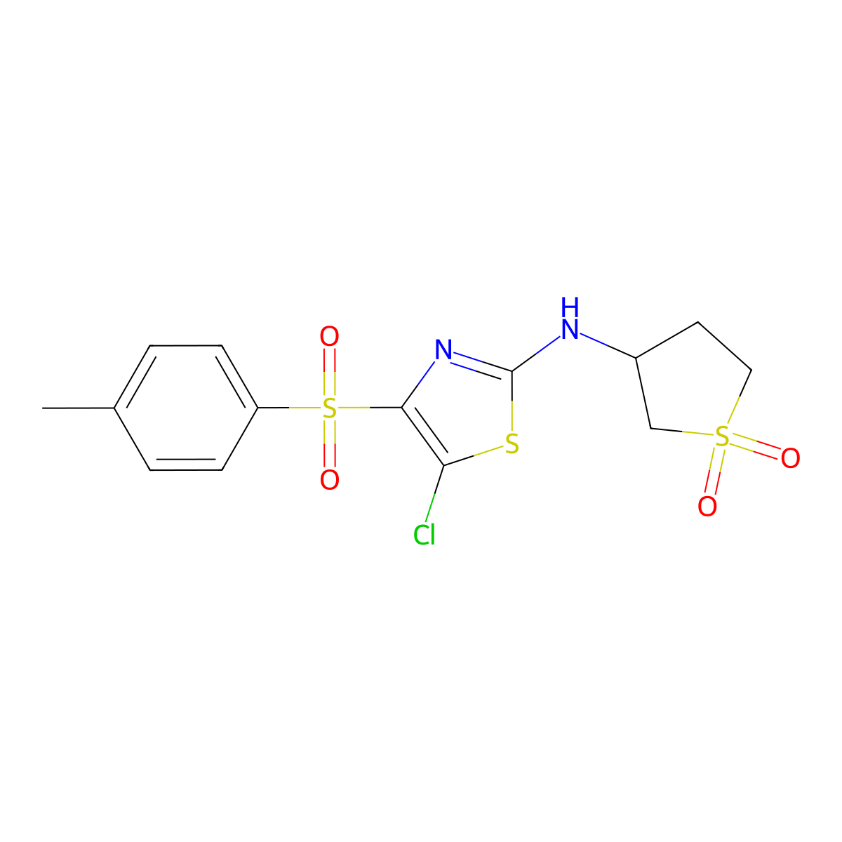 3-((5-Chloro-4-tosylthiazol-2-yl)amino)tetrahydrothiophene 1,1-dioxide molecular structure, CAS 306321-57-3