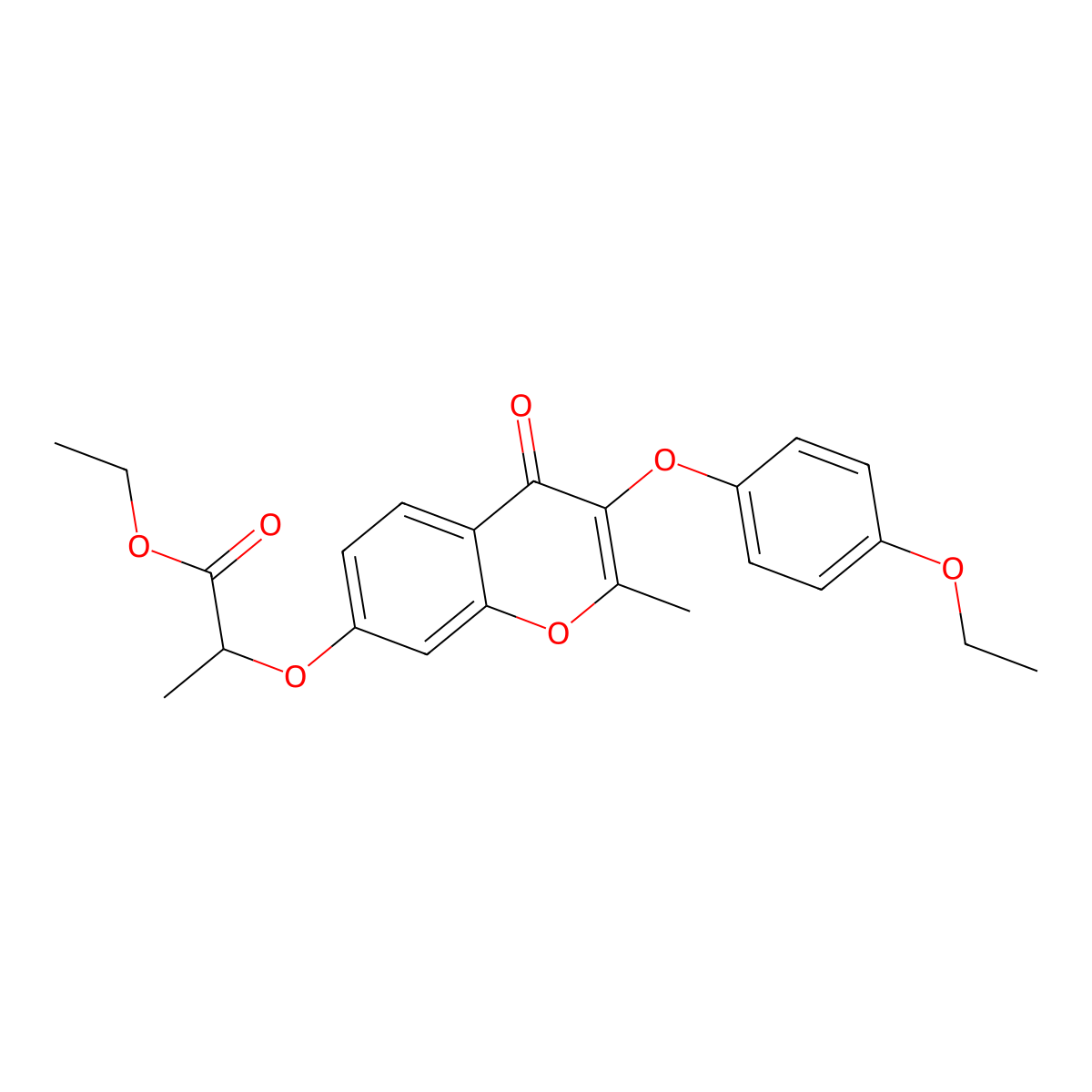 ethyl 2-{[3-(4-ethoxyphenoxy)-2-methyl-4-oxo-4H-chromen-7-yl]oxy}propanoate molecular structure, CAS 306321-66-4