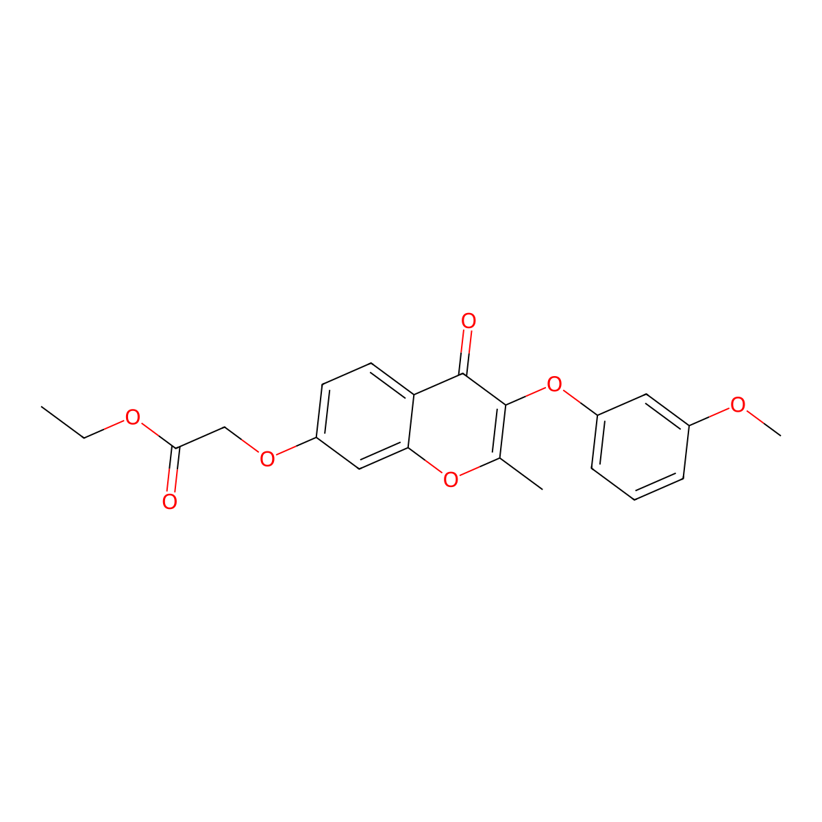 ethyl 2-{[3-(3-methoxyphenoxy)-2-methyl-4-oxo-4H-chromen-7-yl]oxy}acetate molecular structure, CAS 306321-70-0
