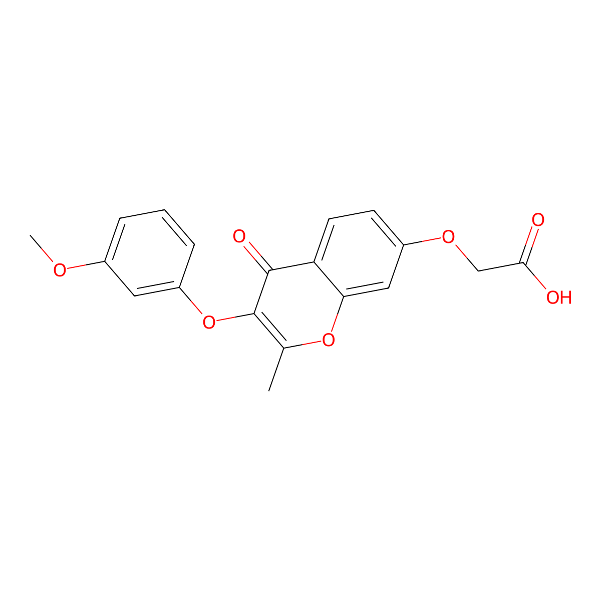 {[3-(3-methoxyphenoxy)-2-methyl-4-oxo-4H-chromen-7-yl]oxy}acetic acid molecular structure, CAS 306321-71-1
