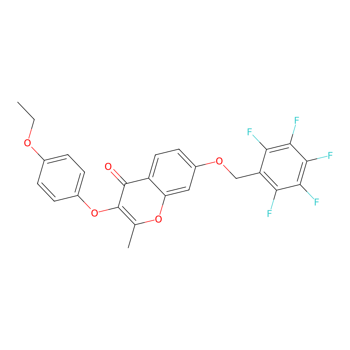 3-(4-ethoxyphenoxy)-2-methyl-7-[(pentafluorobenzyl)oxy]-4H-chromen-4-one molecular structure, CAS 306321-74-4