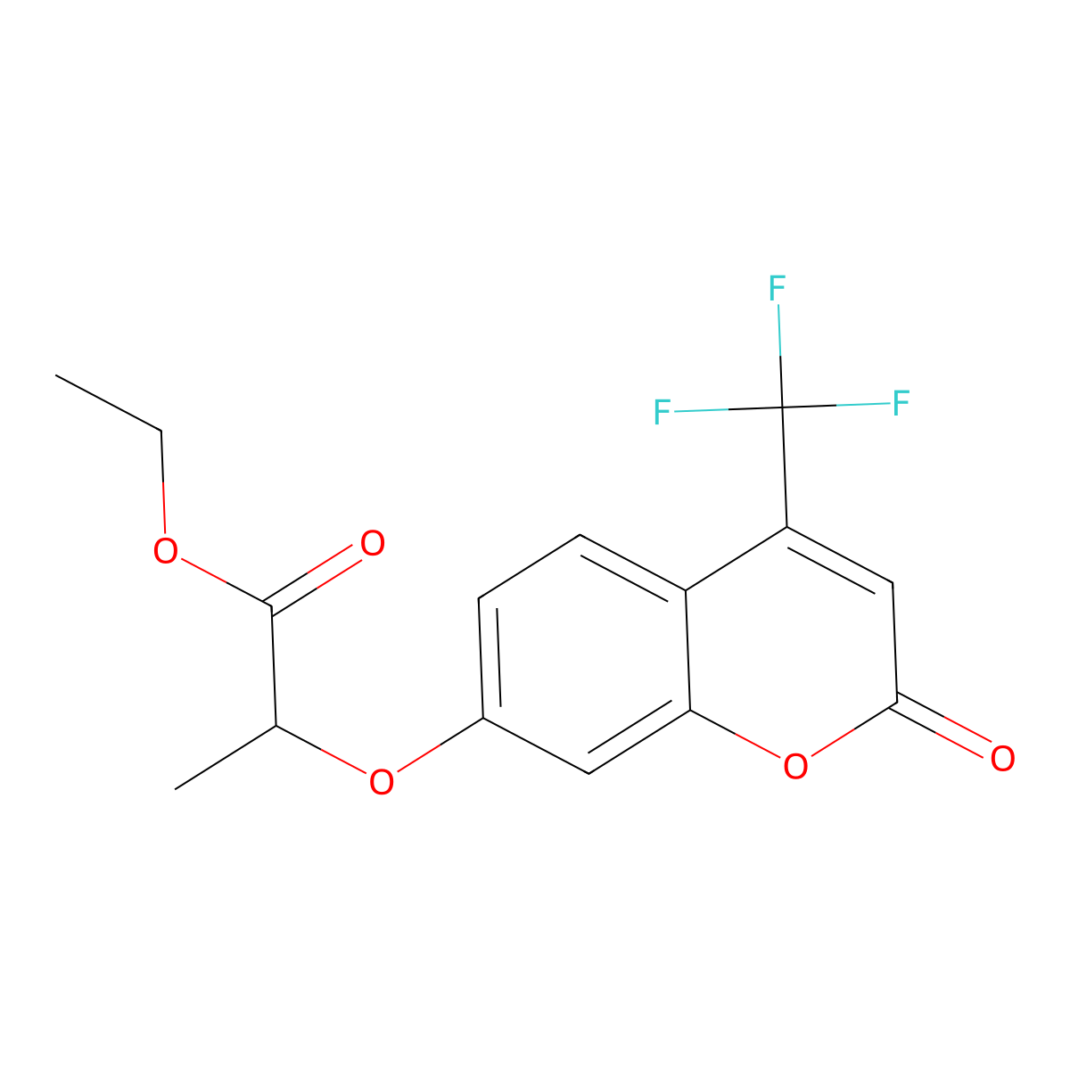 ethyl 2-{[2-oxo-4-(trifluoromethyl)-2H-chromen-7-yl]oxy}propanoate molecular structure, CAS 306321-76-6
