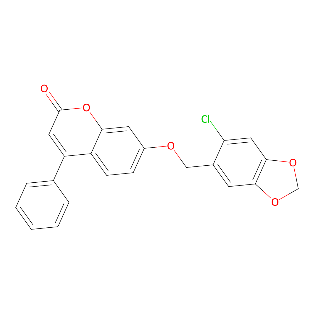 7-[(6-chloro-1,3-benzodioxol-5-yl)methoxy]-4-phenyl-2H-chromen-2-one molecular structure, CAS 306321-77-7