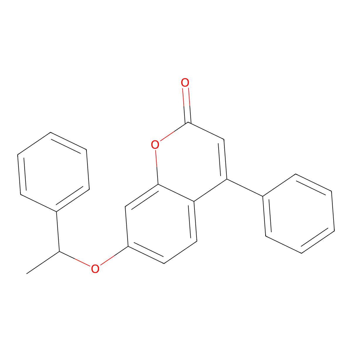 4-phenyl-7-(1-phenylethoxy)-2H-chromen-2-one molecular structure, CAS 306321-86-8